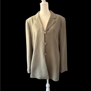 Kasper A.S.L. Women’s Pantsuit Blazer & Trousers Green Size 16 Career Work Set